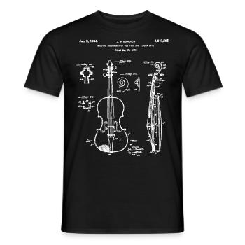 Tee shirt Joueur de Violon Vintage Imprimé 1932 - T-shirt homme - noir - Devant - AI Model Male 178 light (178cm)