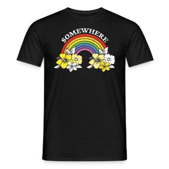 Regenbogen Somewhere LGBT Wolken Homo Geschenk - Männer T-Shirt - Schwarz - Vorne - AI Model Male 178 light (178cm)