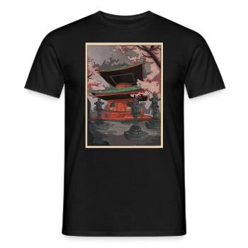 Japan Cherry Blossom Bonsai Anime Japanese Gift - Men's T-Shirt - black - Front - AI Model Male 178 light (178cm)