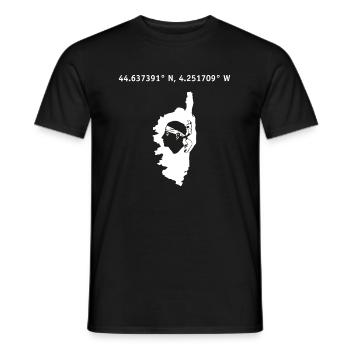 Korsika Flagge Insel Koordinaten Fahne - Männer T-Shirt - Schwarz - Vorne - AI Model Male 178 light (178cm)