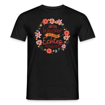 Wecker Arschloch Langschläfer Aufstehen Geschenk - Männer T-Shirt - Schwarz - Vorne - AI Model Male 178 light (178cm)