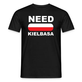 Pologne T-Shirt Polka dit polonais Kielbasa - T-shirt homme - noir - Devant - AI Model Male 178 light (178cm)
