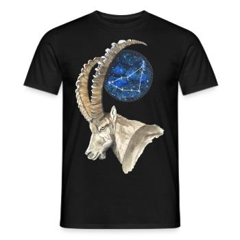 Steinbock mit dem Sternbild Steinbock - Männer T-Shirt - Schwarz - Vorne - AI Model Male 178 light (178cm)