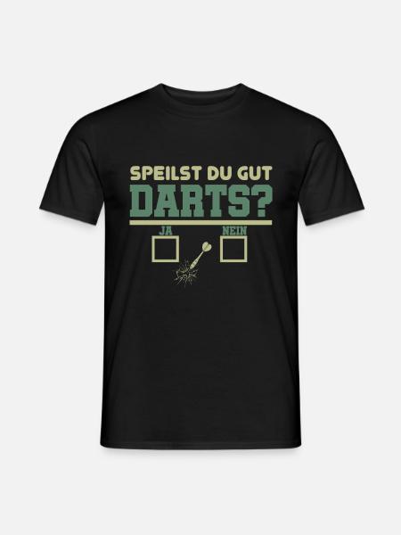 Do you play darts Funny darts design. (German) - Men's T-Shirt - black