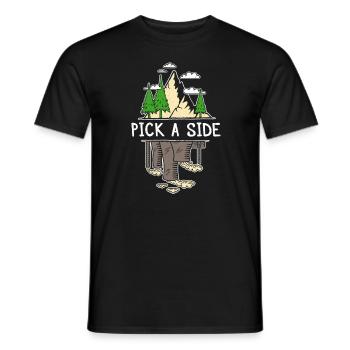 Wählen Sie eine Seite - Umweltbewusstsein - Männer T-Shirt - Schwarz - Vorne - AI Model Male 178 light (178cm)