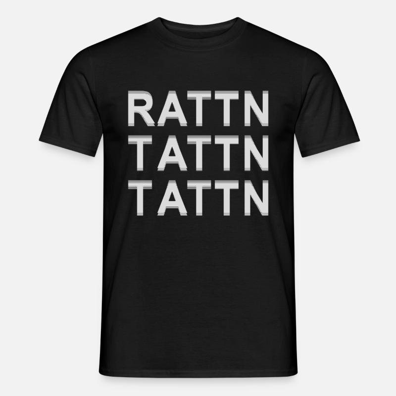 Rattn Tattn Techno - Männer T-Shirt - Schwarz