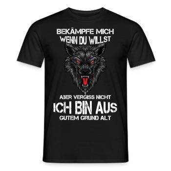 Bekämpfe mich wenn Du willst - Männer T-Shirt - Schwarz - Vorne - AI Model Male 178 light (178cm)