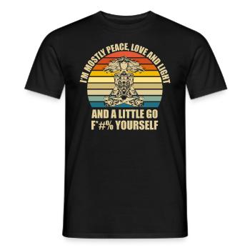 Yoga Rétro idée de cadeau amusant - T-shirt homme - noir - Devant - AI Model Male 178 light (178cm)