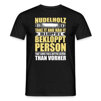 Denglisch lustige Sprüche Geschenkideen - Männer T-Shirt - Schwarz - Vorne - AI Model Male 178 light (178cm)