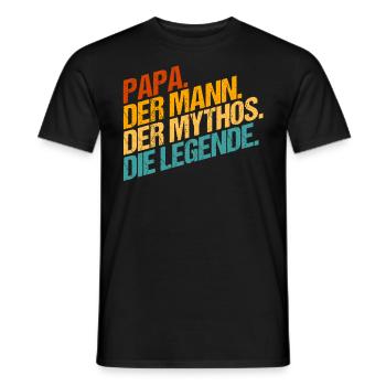 Papa der Mann der Mythos die Legende Geschenk - Männer T-Shirt - Schwarz - Vorne - AI Model Male 178 light (178cm)