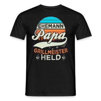 Ehemann Papa Grillmeister Held Vatertag Geschenk - Männer T-Shirt - Schwarz - Vorne - AI Model Male 178 light (178cm)