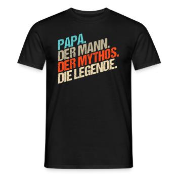 Papa der Mann der Mythos die Legende Geschenk - Männer T-Shirt - Schwarz - Vorne - AI Model Male 178 light (178cm)