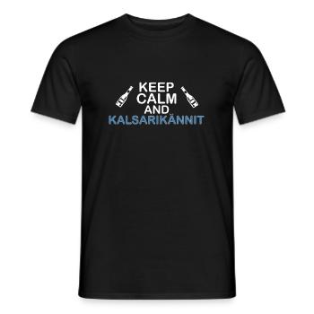 keep calm and Kalsarikännit - Men's T-Shirt - black - Front - AI Model Male 178 light (178cm)
