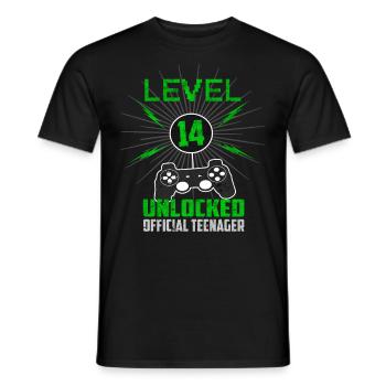 14. Geburtstag Gamer - Official Teenager - Männer T-Shirt - Schwarz - Vorne - AI Model Male 178 light (178cm)