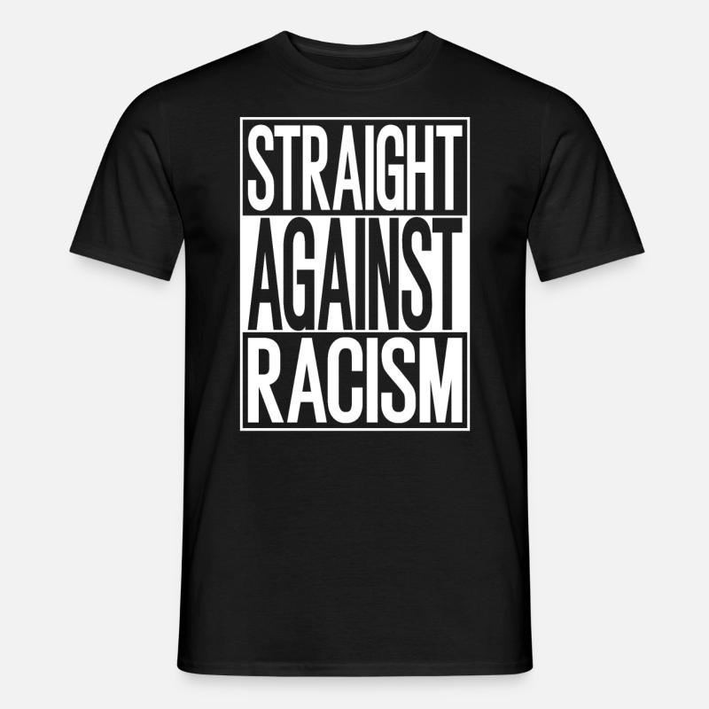 Straight Against Racism Statement - Männer T-Shirt - Schwarz