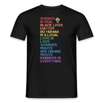 BLM Wissenschaft ist echt schwarz lebt Materie LGBT Stolz - Männer T-Shirt - Schwarz - Vorne - AI Model Male 178 light (178cm)