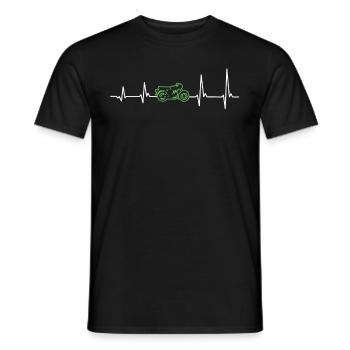 Moped Mofa 2 Bar Heartbeat Gift - Men's T-Shirt - black - Front - AI Model Male 178 light (178cm)