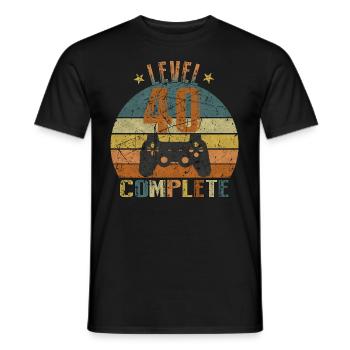 40. Geburtstag Gamer, 1980, 40 Jahre Geschenk - Männer T-Shirt - Schwarz - Vorne - AI Model Male 178 light (178cm)
