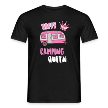 Happy Camping Queen - Men's T-Shirt - black - Front - AI Model Male 178 light (178cm)