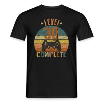 30. Geburtstag Gamer lvl 30 Jahre Geschenk - Männer T-Shirt - Schwarz - Vorne - AI Model Male 178 light (178cm)