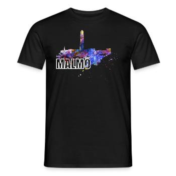 Malmö Schweden Drehentorso Malmöhus Skyline Kyrka - Männer T-Shirt - Schwarz - Vorne - AI Model Male 178 light (178cm)