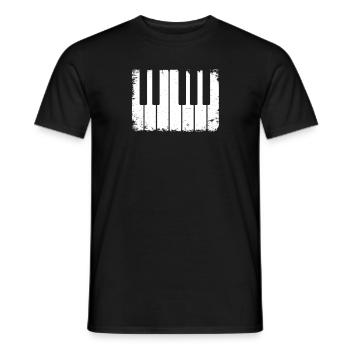 Piano keyboard vintage look - Men's T-Shirt - black - Front - AI Model Male 178 light (178cm)