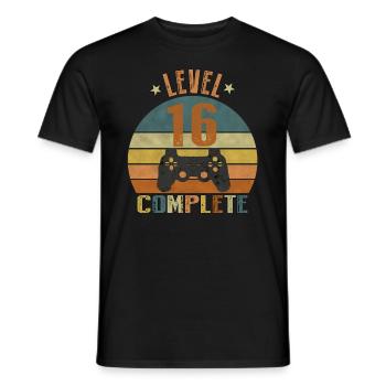 16 Geburtstag Gamer 16 Jahre Geschenk - Männer T-Shirt - Schwarz - Vorne - AI Model Male 178 light (178cm)