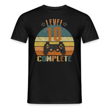 10e anniversaire du joueur 10 ans cadeau - T-shirt homme - noir - Devant - AI Model Male 178 light (178cm)