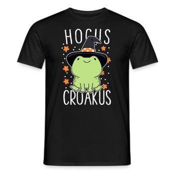 Lustige Halloween Frosch süße Hocus Croakus Hexe Hut - Männer T-Shirt - Schwarz - Vorne - AI Model Male 178 light (178cm)