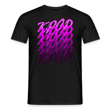 Kpop Kdrama vagues Écriture Coréenne Saranghae K-Pop - T-shirt homme - noir - Devant - AI Model Male 178 light (178cm)