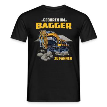 Bagger Baumaschinen Baggerfahrer Geschenkidee - Männer T-Shirt - Schwarz - Vorne - AI Model Male 178 light (178cm)