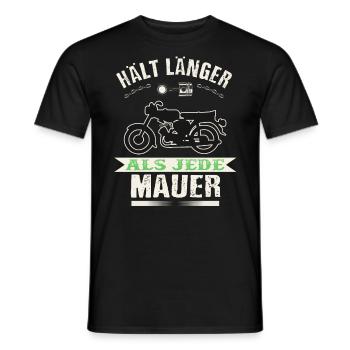 Moped s50 s51Hält länger als jede Mauer Simme - Männer T-Shirt - Schwarz - Vorne - AI Model Male 178 light (178cm)