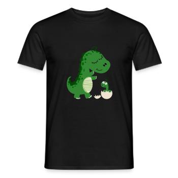 Big dinosaur Little dinosaur - Men's T-Shirt - black - Front - AI Model Male 178 light (178cm)