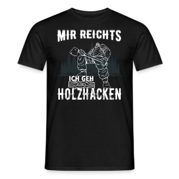 Mir Reichts ich geh Holzhacken - Holz - Männer T-Shirt - Schwarz - Vorne - AI Model Male 178 light (178cm)