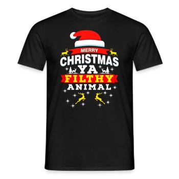 Père Noël, Père Noël, Père Noël, Père Noël, Père Noël - T-shirt homme - noir - Devant - AI Model Male 178 light (178cm)