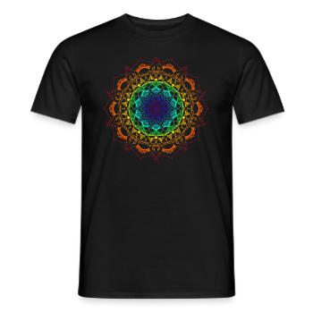 Regenbogen-Mandala - Männer T-Shirt - Schwarz - Vorne - AI Model Male 178 light (178cm)