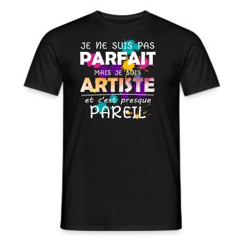Artiste - Peinture - Dessin - Cadeau - Parfait - T-shirt homme - noir - Devant - AI Model Male 178 light (178cm)