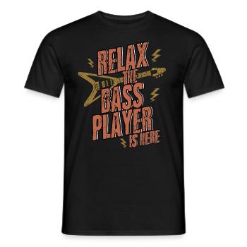 Relax the bass player is here - Men's T-Shirt - black - Front - AI Model Male 178 light (178cm)