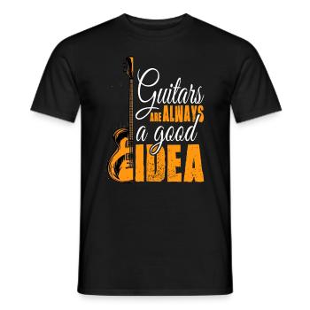 Playing guitar is always a good idea - Men's T-Shirt - black - Front - AI Model Male 178 light (178cm)