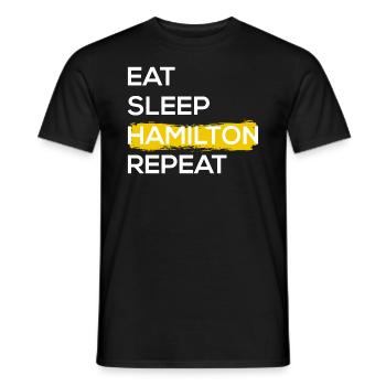 Mangez Sleep Hamilton Repeat II - T-shirt homme - noir - Devant - AI Model Male 178 light (178cm)