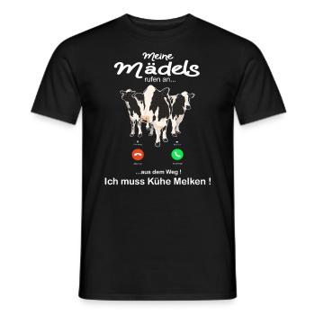 Kühe Landwirt Bauer Kuh Design Geschenkidee - Männer T-Shirt - Schwarz - Vorne - AI Model Male 178 light (178cm)