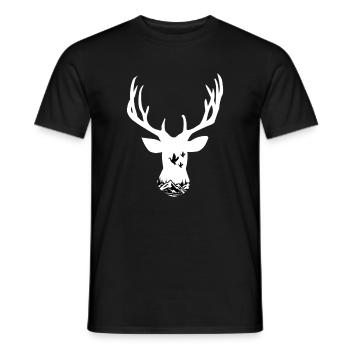 Cerf chasse en plein air montagne - T-shirt homme - noir - Devant - AI Model Male 178 light (178cm)