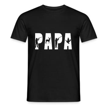 Papa Jagd Hirsch und Ente, Vatertagsgeschenk - Männer T-Shirt - Schwarz - Vorne - AI Model Male 178 light (178cm)