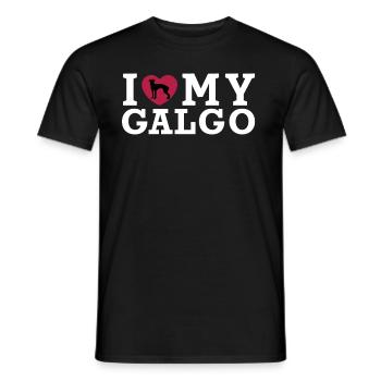 I Love my Galgo Galgos Hunderasse mit Herz Shirt - Männer T-Shirt - Schwarz - Vorne - AI Model Male 178 light (178cm)
