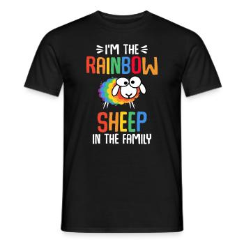 I am the colorful sheep of the family - Men's T-Shirt - black - Front - AI Model Male 178 light (178cm)