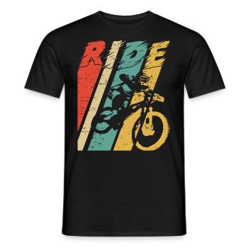 Ride Downhill VTT VTT vélo - T-shirt homme - noir - Devant - AI Model Male 178 light (178cm)
