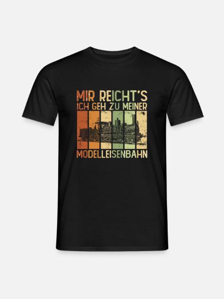 Mir reicht's Ich geh zu meiner Modelleisenbahn - Männer T-Shirt - Schwarz