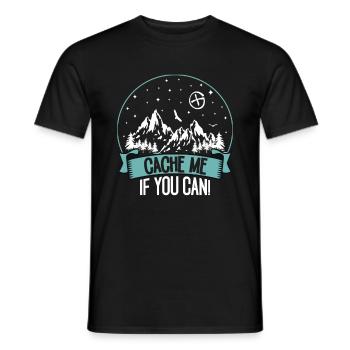 Cache me if you can - Männer T-Shirt - Schwarz - Vorne - AI Model Male 178 light (178cm)