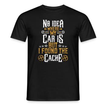 No idea where my car is #Geocaching - Men's T-Shirt - black - Front - AI Model Male 178 light (178cm)