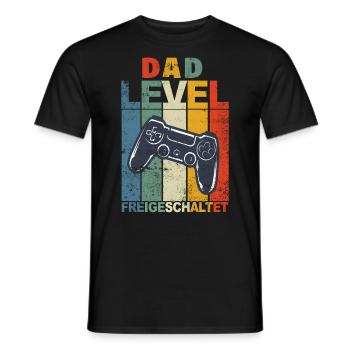 Dad Level Unlocked - Männer T-Shirt - Schwarz - Vorne - AI Model Male 178 light (178cm)